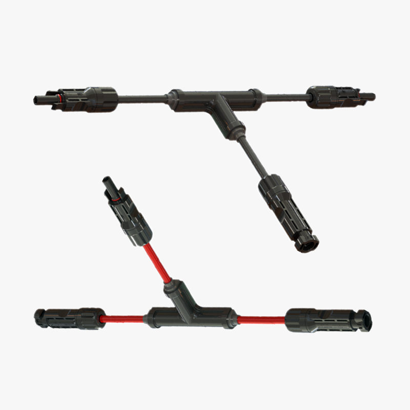 Solar Connectors Y Branch 1 to 2 Parallel Adapter Cable （T-type）