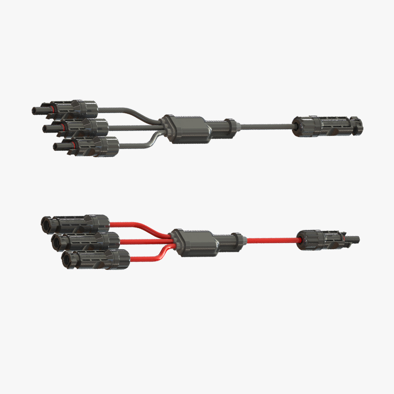 Solar Connectors Y Branch 1 to 3 Parallel Adapter